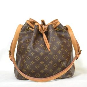 Louis Vuitton Brown Monogram Canvas Noé Drawstring Shoulder Bag with Tan Trim